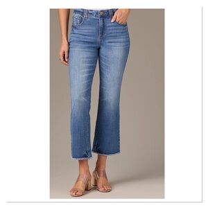 WIT & WISDOM Cropped Itty Bitty Flare Distressed Jeans